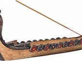 Dragon Boat Incense Stick Burner Resin Viking Ships Stick Incense Holder Hand Carved Carving Censer Ornaments Retro Ships Ornament Incense Burners Traditional Design Handicraft,Viking Gifts for Men