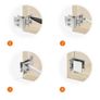 Pair Glass Door Pivot Hinges Single For Cabinet Showcase Cupboard Image 3