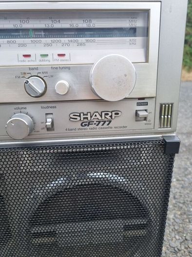 Vintage Sharp Boombox Gf-777z Stereo Double Metal Cassette Monster Ghettoblaster