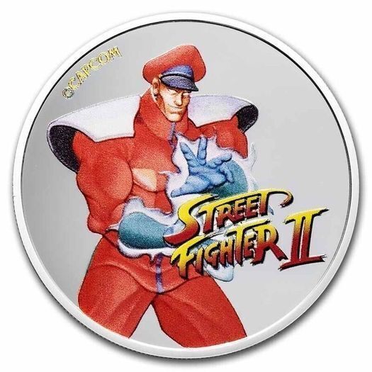 2021 Fiji 50 Cents Silver Coloured Bullion Coins - Street Fighter II Set of 1oz x 4 Coins. Proof- like. Complete collection.( In Capsules)