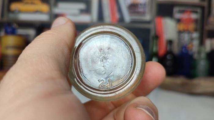 94 - Two Vintage Glass Screw Top Inkwell Bottles
