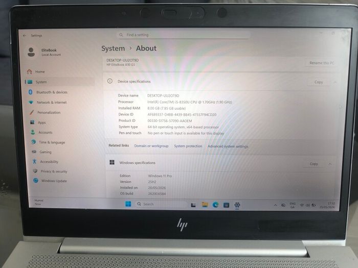 Hp Elitebook 830 G5 I5 8350u 8gb Ddr 256gb M2 Sata