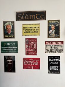 Metal signs home bar decor