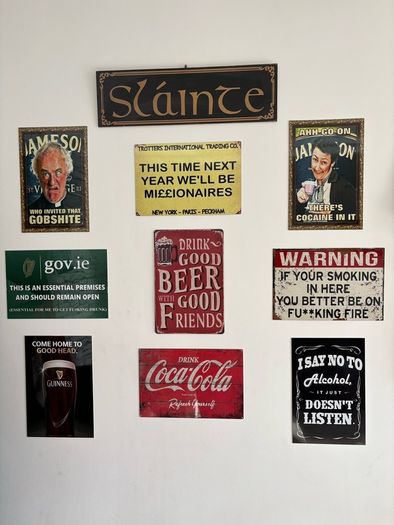 Metal signs home bar decor