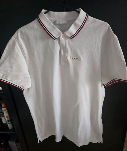 Prada White Cotton Polo Xxl