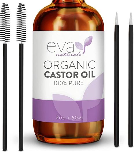Eva Naturals Organic Castor Oil (60ml) - Promotes Hair, Eyebrow and Eyelash Growth - Diminishes Wrinkles and Signs of Aging - Hydrates and Nourishes Skin - 100% Pure - Cold Pressed, Premium Quality (FREE POSTAGE)