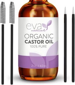 Eva Naturals Organic Castor Oil (60ml) - Promotes Hair, Eyebrow and Eyelash Growth - Diminishes Wrinkles and Signs of Aging - Hydrates and Nourishes Skin - 100% Pure - Cold Pressed, Premium Quality (FREE POSTAGE)