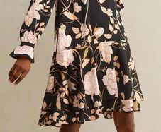 ME+EM Romantic Rose Print Dress
