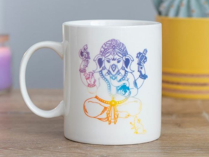 The Watercolour Rainbow Ganesh Elephant Headed God Mug