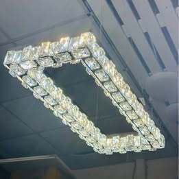 Rectangle crystal chandelier Stainless Steel 700 x 300mm