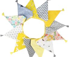 NEW SALE | Fabric Bunting Banner with Tassel, 3.3M Double Sided Cotton Tassel Banner