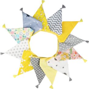 NEW SALE | Fabric Bunting Banner with Tassel, 3.3M Double Sided Cotton Tassel Banner