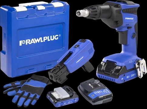 Rawlplug 18v Cordless Auto feed  screw gun. Plasterboard 2x batteries