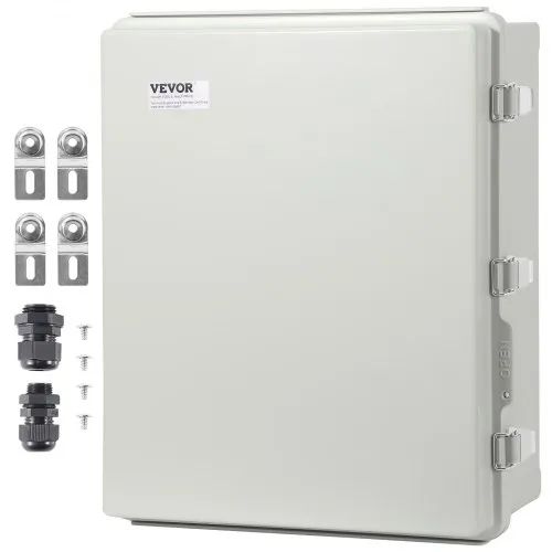Outdoor Electrical Junction Box, 350 x 250 x 150 mm, ABS Plastic Electrical Enclosure Box with Hinged Cover Stainless Steel Latch,