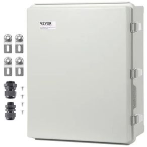 Outdoor Electrical Junction Box, 350 x 250 x 150 mm, ABS Plastic Electrical Enclosure Box with Hinged Cover Stainless Steel Latch,