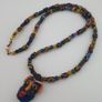 Vintage Venetian Style MultiColor Glass & Old Face Glass Pendant Necklace Image 5