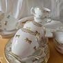 Fine bone China teaset Royal Tara gold white gilded 21 piece set Image 6
