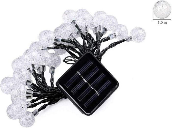 Solar Garden Lights, Outdoor Fairy Lights with Ball, Waterproof 6m 30 LED 8 Twinkling Modes, Decorative Lighting String Lights for Home, Gazebo, Patio, Lawn, Wedding Ornament (Purple)