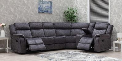 Grey fabric corner sofa