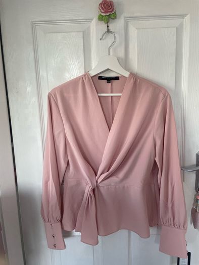 French Connection brand new Pink Laurel Crepe Peplum blouse size 8