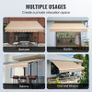 Manual Retractable Awning, 12 x 10 ft Outdoor Patio Awning Retractable Sun Shade, Water-Resistant Polyester Patio Door Window Awning Sunshade Shelter with Crank Handle for Backyard, Balcony Image 4