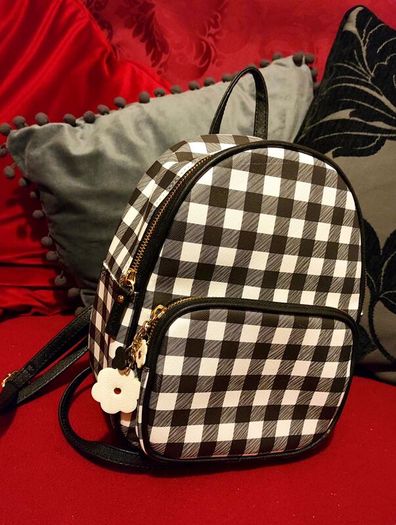 Chic Checkered Mini Backpack Claires