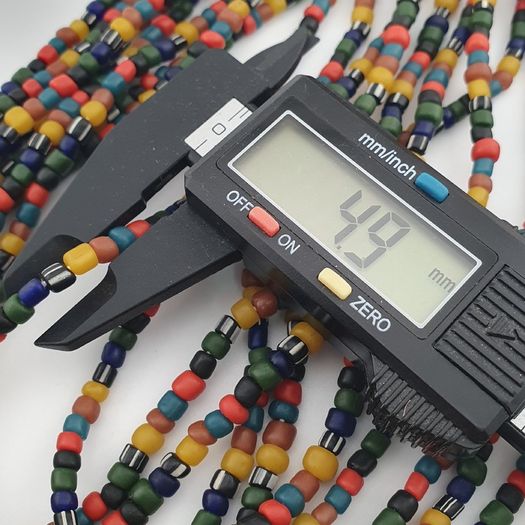 Antique African Style MultiColor 4 -5 mm Glass Beads Necklace Strand