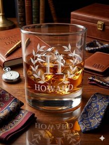 Personalised Laser Engraved Whiskey Glass with gift box