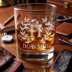 Personalised Laser Engraved Whiskey Glass with gift box