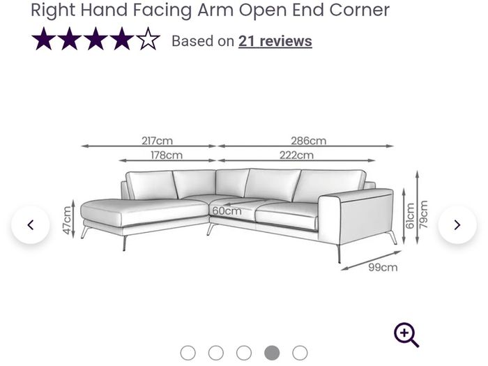 DFS Lexia Boucle Sofa  Right Hand Facing Arm Open End Corner
