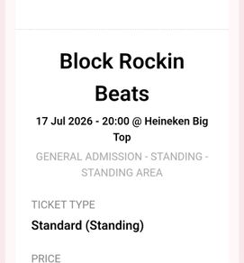 Block Rocking Beats Tickets x2
