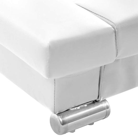 Bed Frame White Faux Leather 135x190 cm