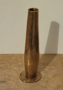 Antique trench art brass candlestick
