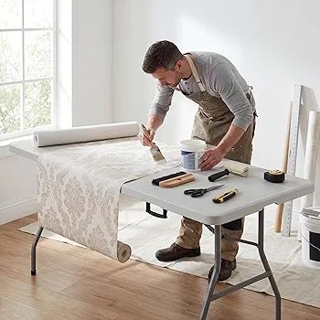 Folding Table 6ft Heavy Duty Extra Strength Camping Buffet Wedding Market Garden Party Car Boot Stall Picnic Trestle Indoor Outdoor Foldaway Carry Handle
