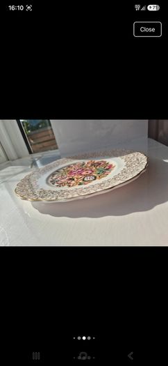 Vintage English Bone China Tea Set 22k Gold Chintz Pink Floral 6pc