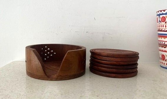 Vintage Handmade Wooden Coasters