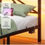 Double Bed Frame with Charging Station,LED Headboard,Black Modern Geometric Headboard Metal Platform Bed Frame for bedroom,Under Bed Storage Space,No Box Spring Needed,Easy Assembly Image 6
