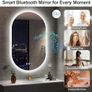 Bathroom Mirror with LED Lights 500x800mm Oval Wall Mirror Bluetooth Led Mirror Anti-Fog, 3000K-6500K, Dimmable Image 3