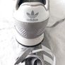 Boys grey Mesh Adidas trainers shoes runners lace ups. Size 13 Uk. In perfect condition. No wear to soles. Three stripes. Image 4