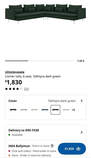 IKEA Corner Sofa, 6 seat