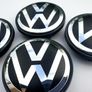 4x VW 70mm Black Chrome logo Volkswagen Touareg 7L6601149B alloy wheel centre caps cap Hub Cover 70 Image 2