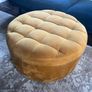 3+2 Seater navy blue Velvet Sofa Suite + footstool Image 7