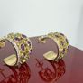 Silver earrings Harry Ivens Amethyst & Chrome Diopside Hoop Earrings Image 4