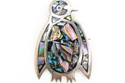 Vintage Mexican Silver And Abalone Brooch