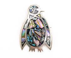 Vintage Mexican Silver And Abalone Brooch