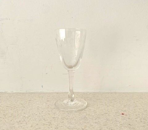 Vintage Noritake Sasaki Bamboo Etched Stem Glass 1950s  MCM Japan
