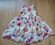 Flowery White Dress  Age 5-6