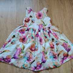 Flowery White Dress  Age 5-6