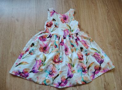 Flowery White Dress  Age 5-6