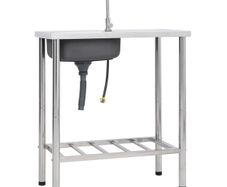 Camping Sink Single Basin with Tap Stainless Steel